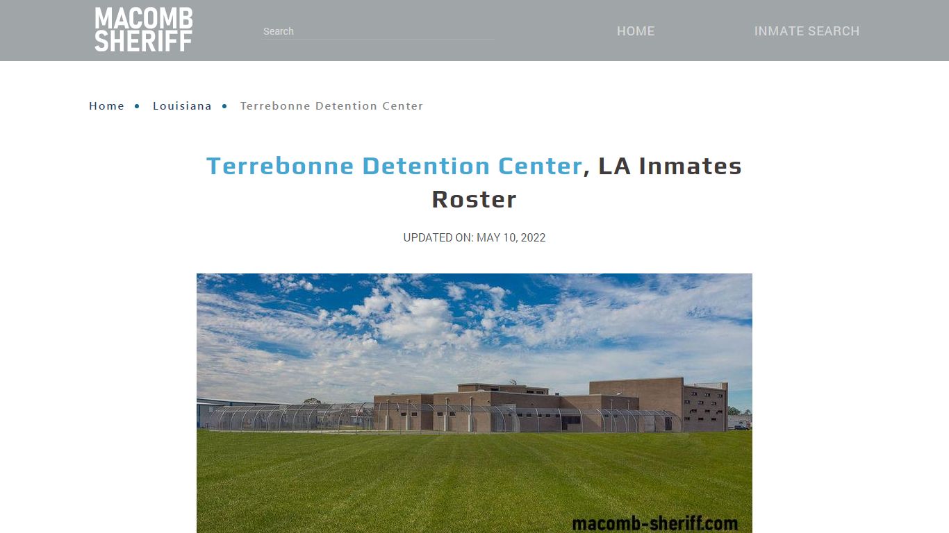 Terrebonne Detention Center, LA Jail Roster, Name Search